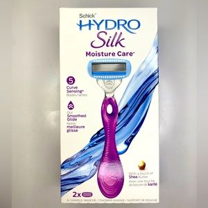 Schick Hydro Silk Moisture Care 5 Blade Razor Handle w/ 2 Cartridges